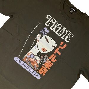 Tokidoki Los Angeles LA Girl Charcoal Faded Black T-Shirt Men’s Large Tee NWT